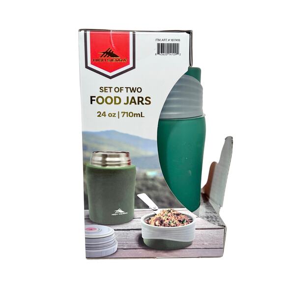 High Sierra Insulated Stainless Steel Food Jars 2-pack Green Orange New - Picture 4 of 4
